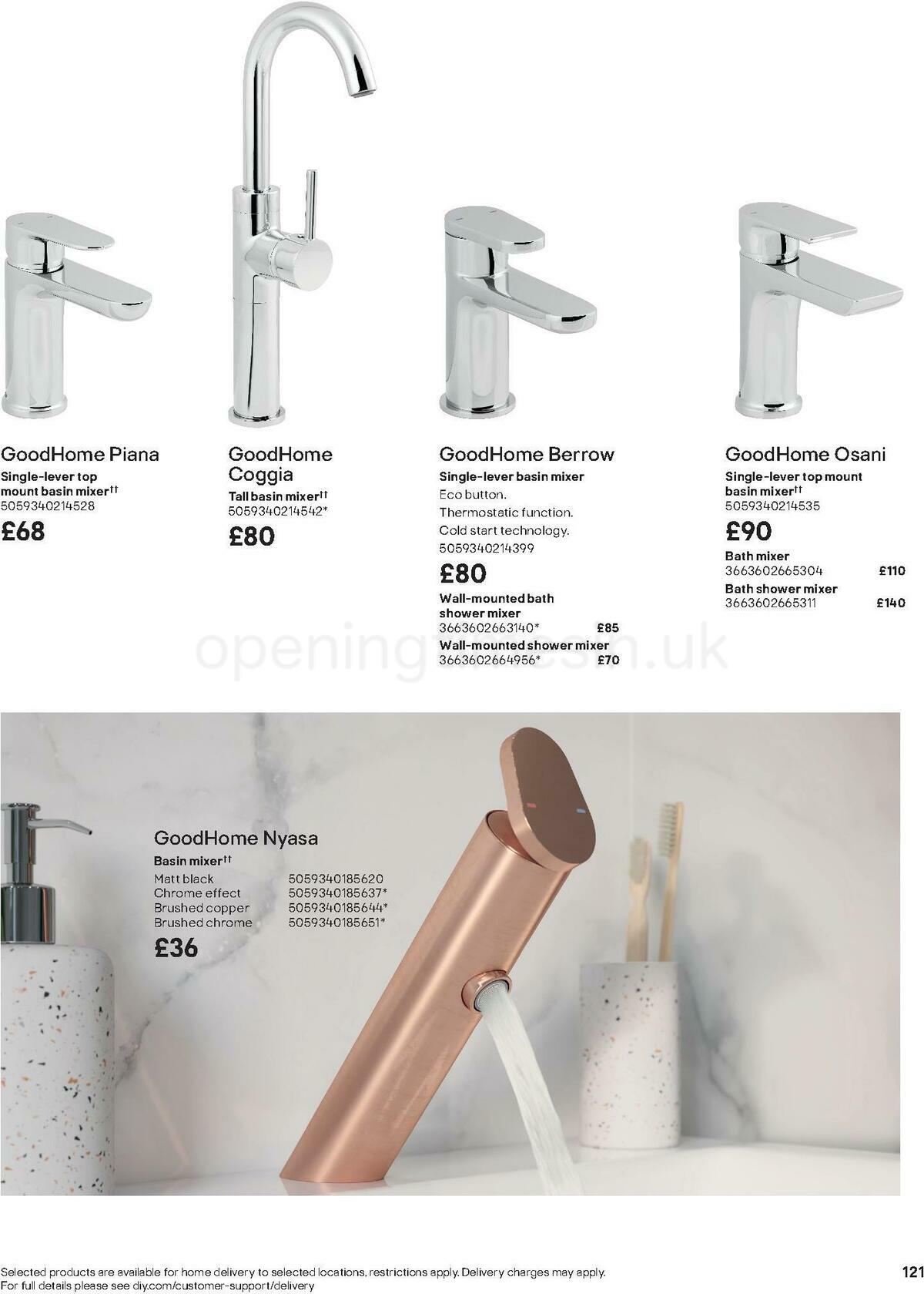 B&Q Bathroom Collections Offers from 24 March