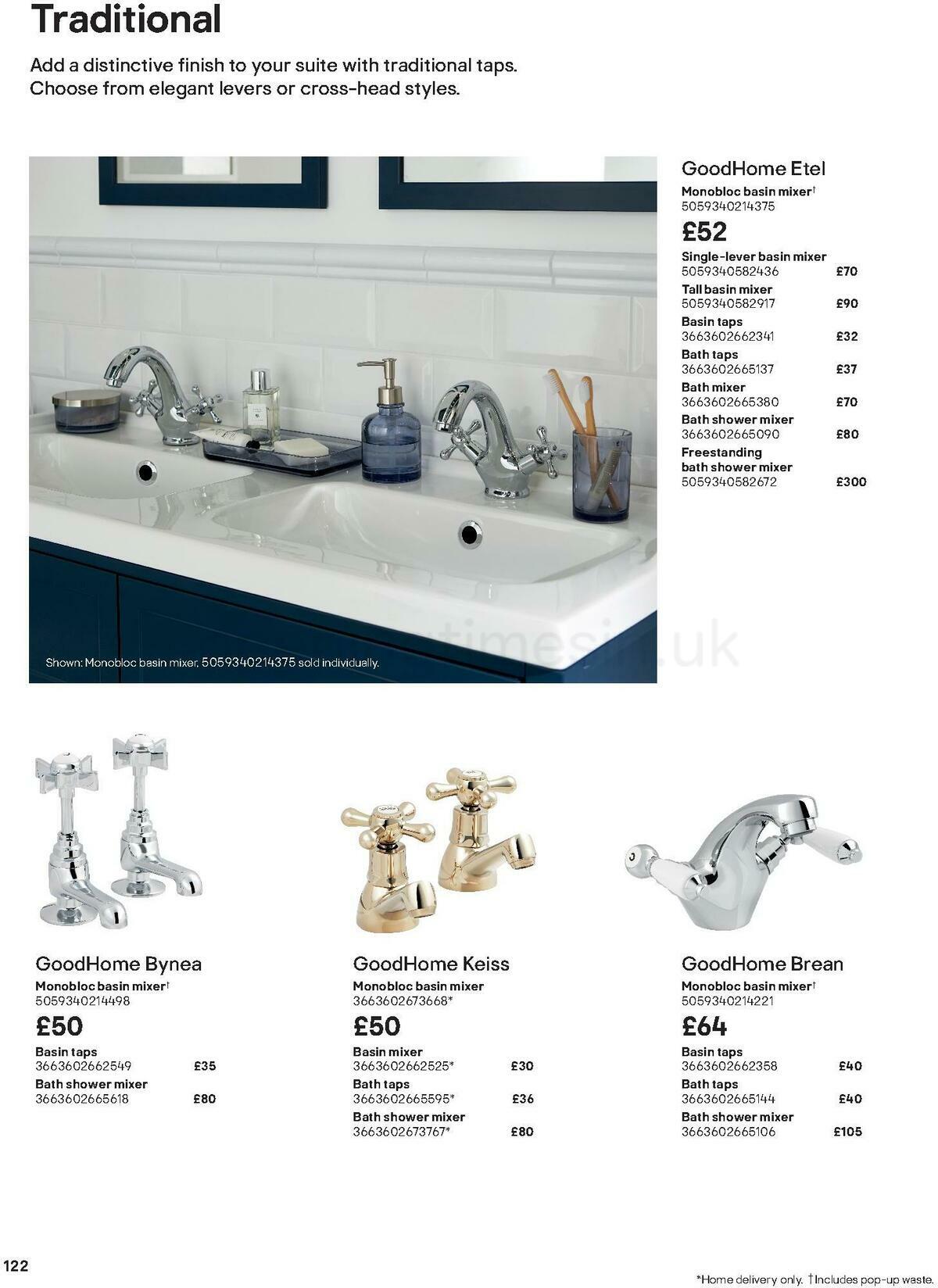 B&Q Bathroom Collections Offers from 24 March