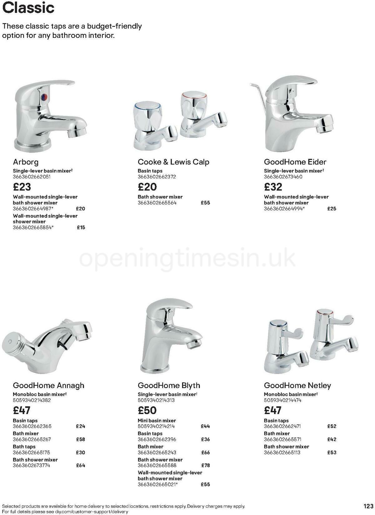 B&Q Bathroom Collections Offers from 24 March