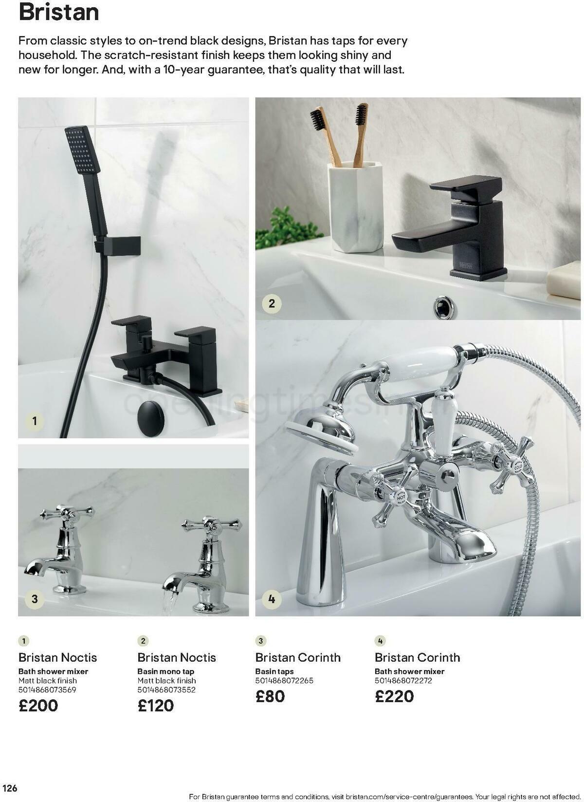 B&Q Bathroom Collections Offers from 24 March