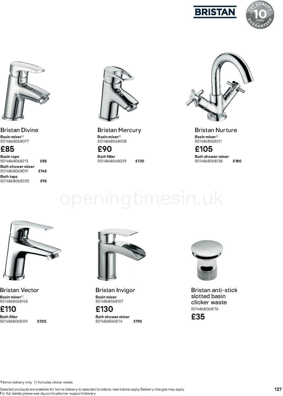 B&Q Bathroom Collections Offers from 24 March