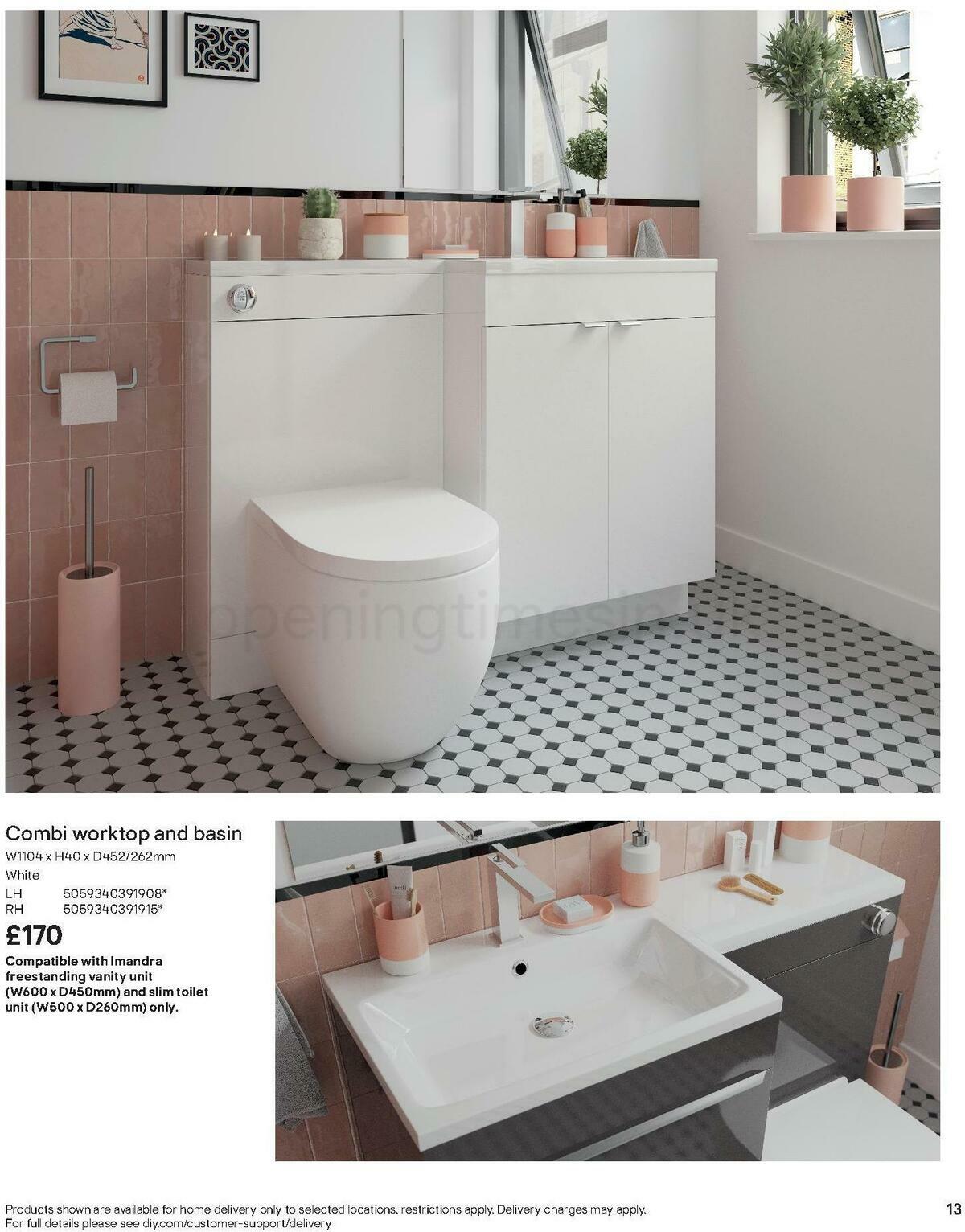 B&Q Bathroom Collections Offers from 24 March
