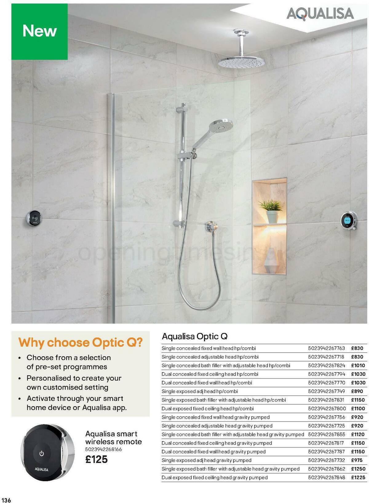B&Q Bathroom Collections Offers from 24 March