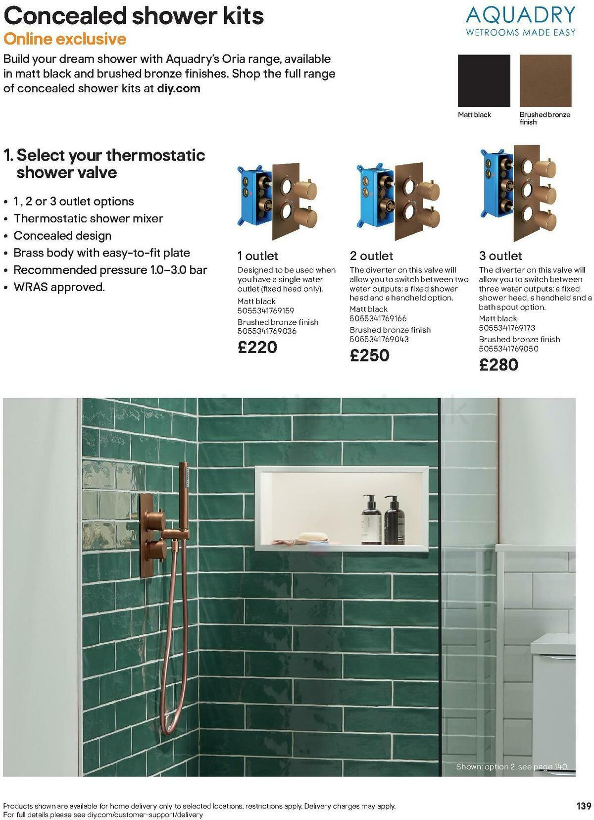B&Q Bathroom Collections Offers from 24 March