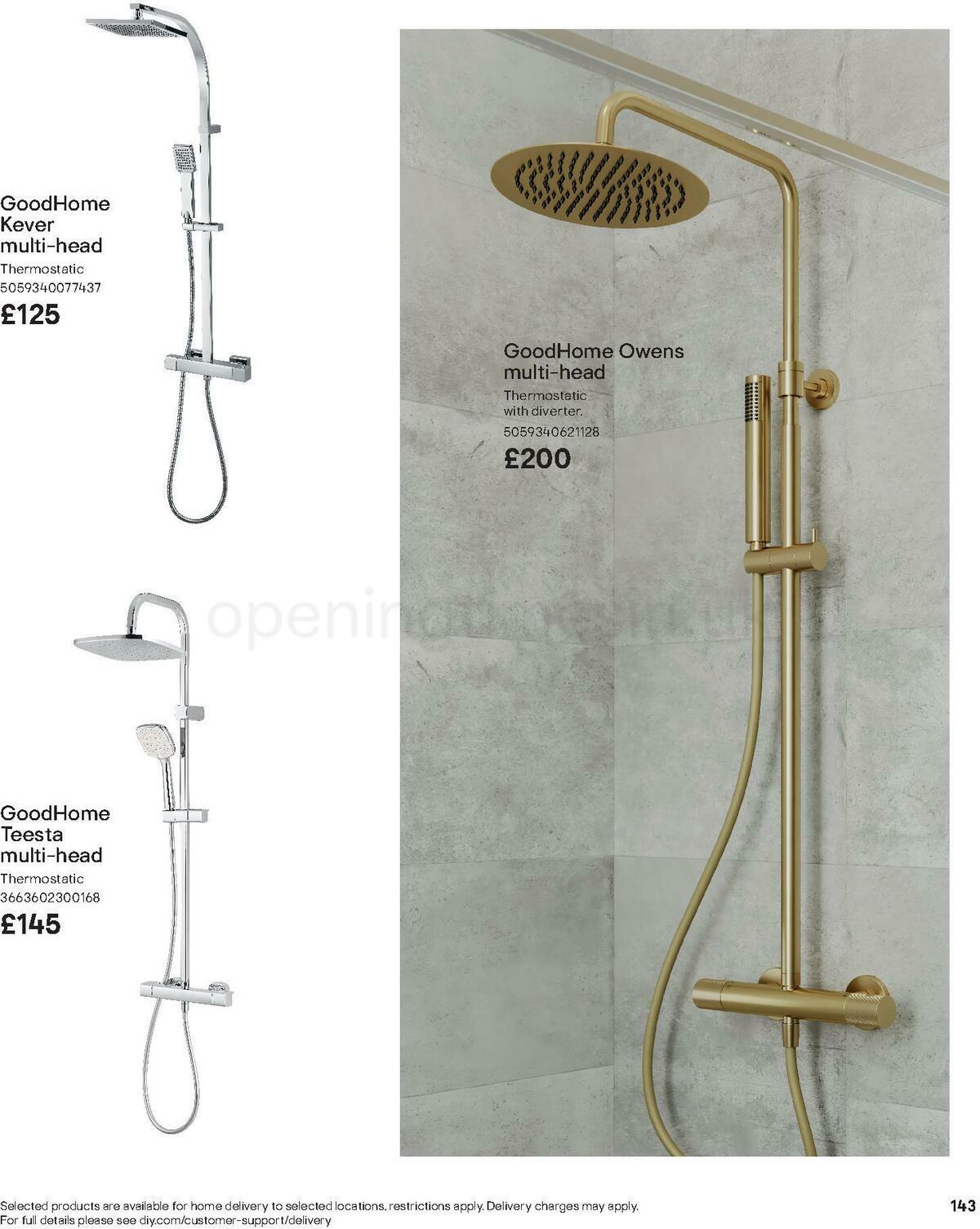 B&Q Bathroom Collections Offers from 24 March