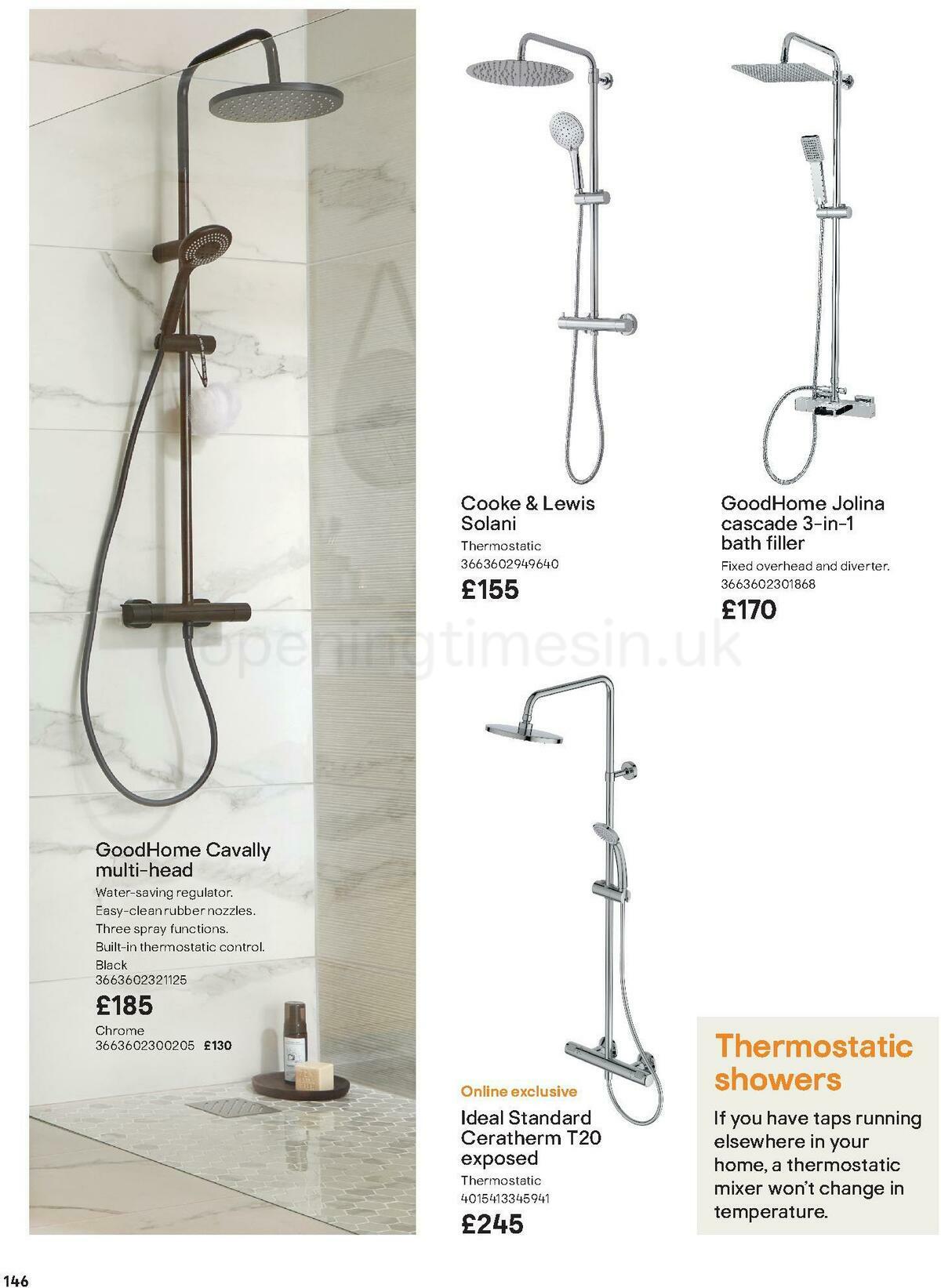 B&Q Bathroom Collections Offers from 24 March