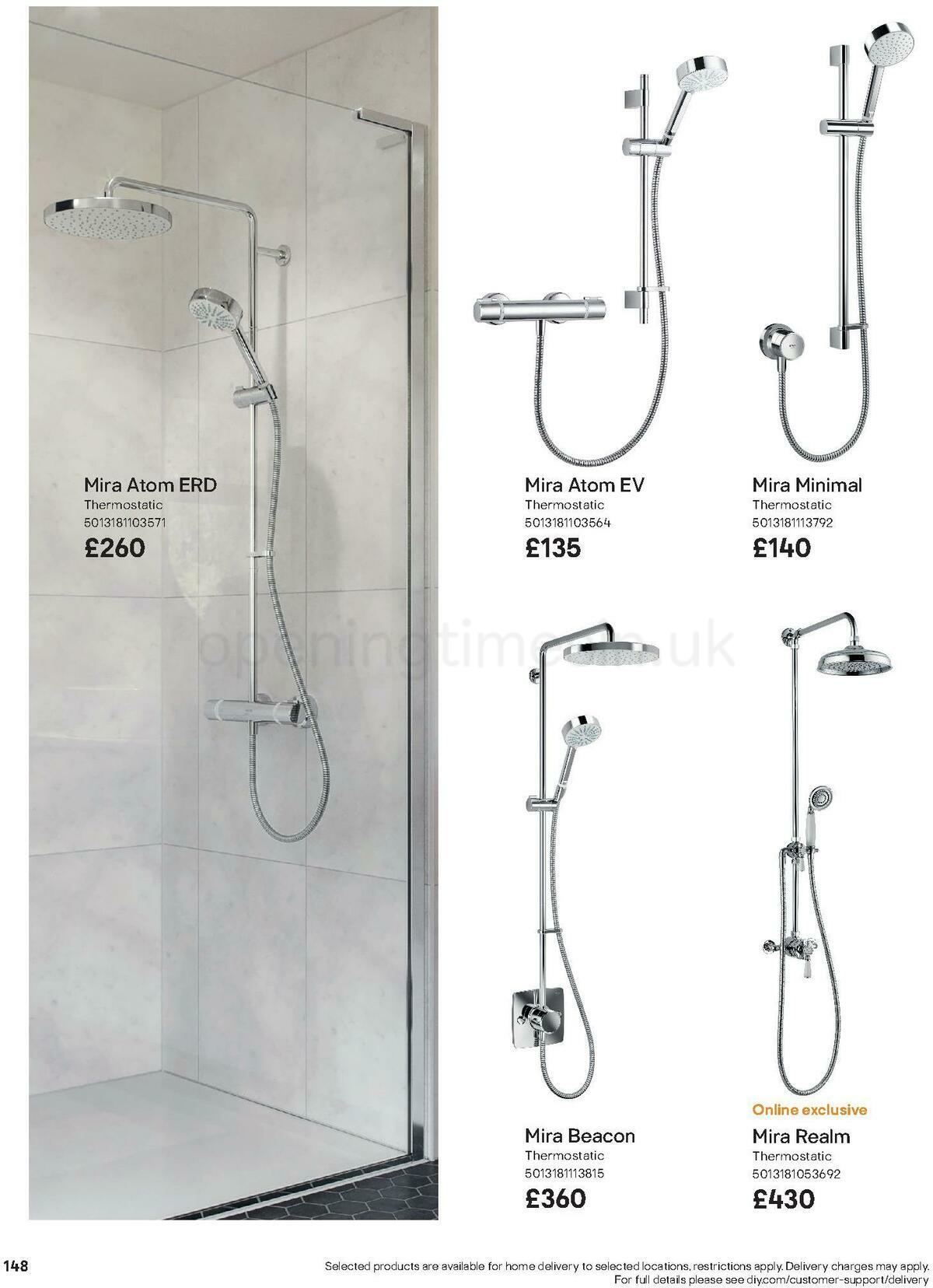 B&Q Bathroom Collections Offers from 24 March