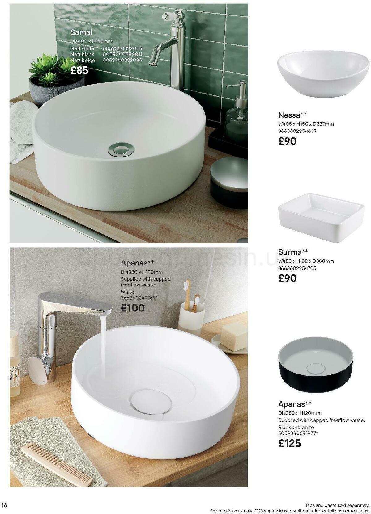 B&Q Bathroom Collections Offers from 24 March
