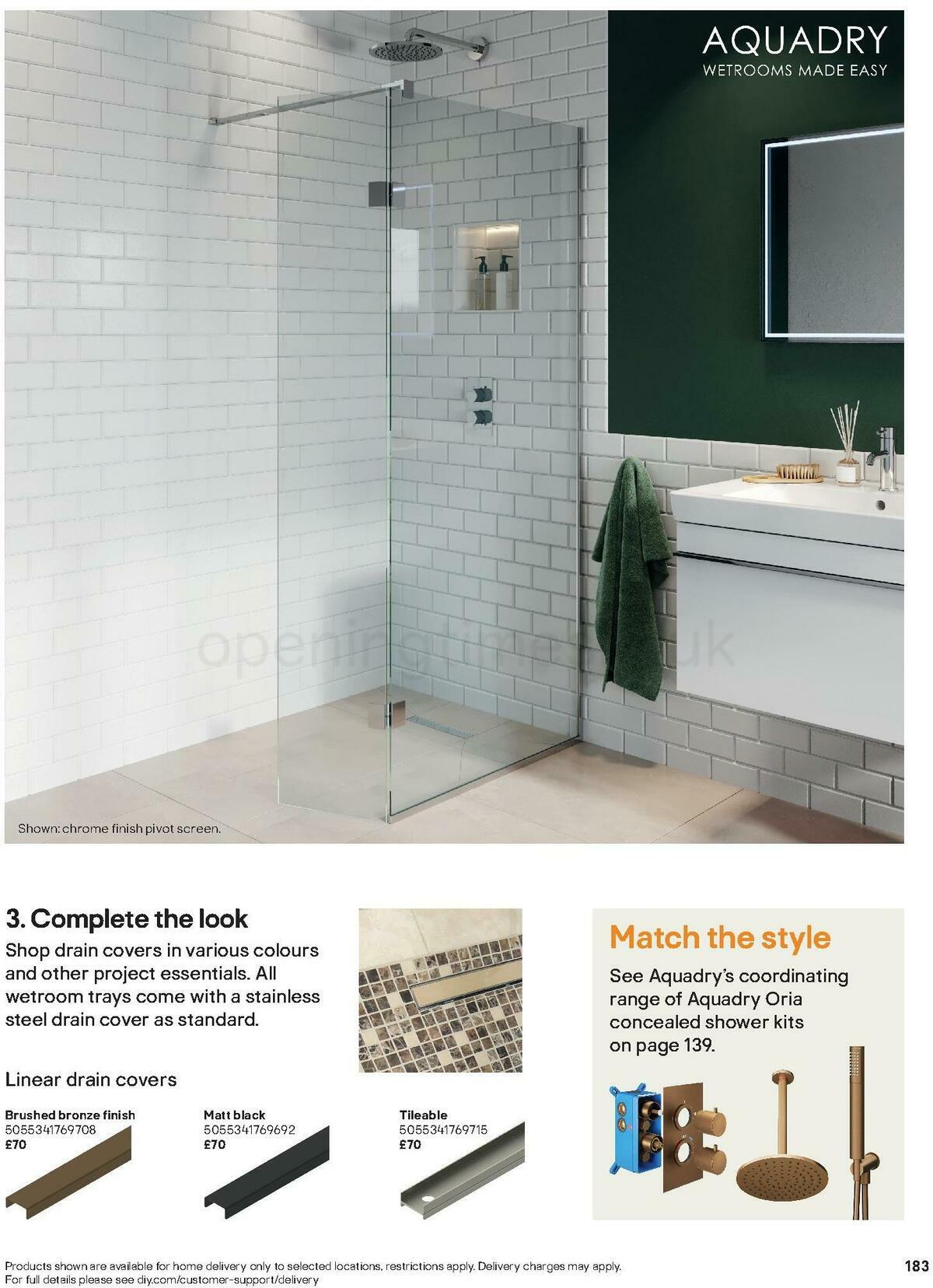 B&Q Bathroom Collections Offers from 24 March