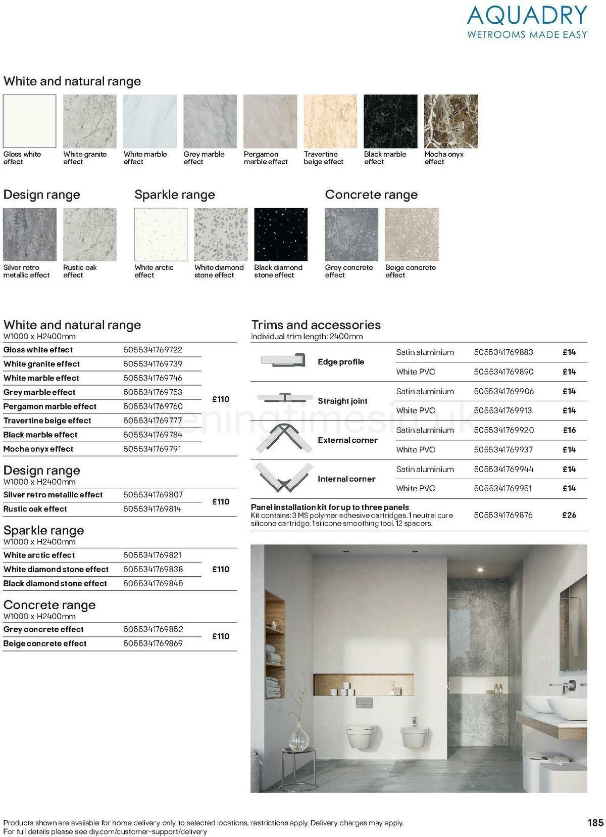 B&Q Bathroom Collections Offers from 24 March