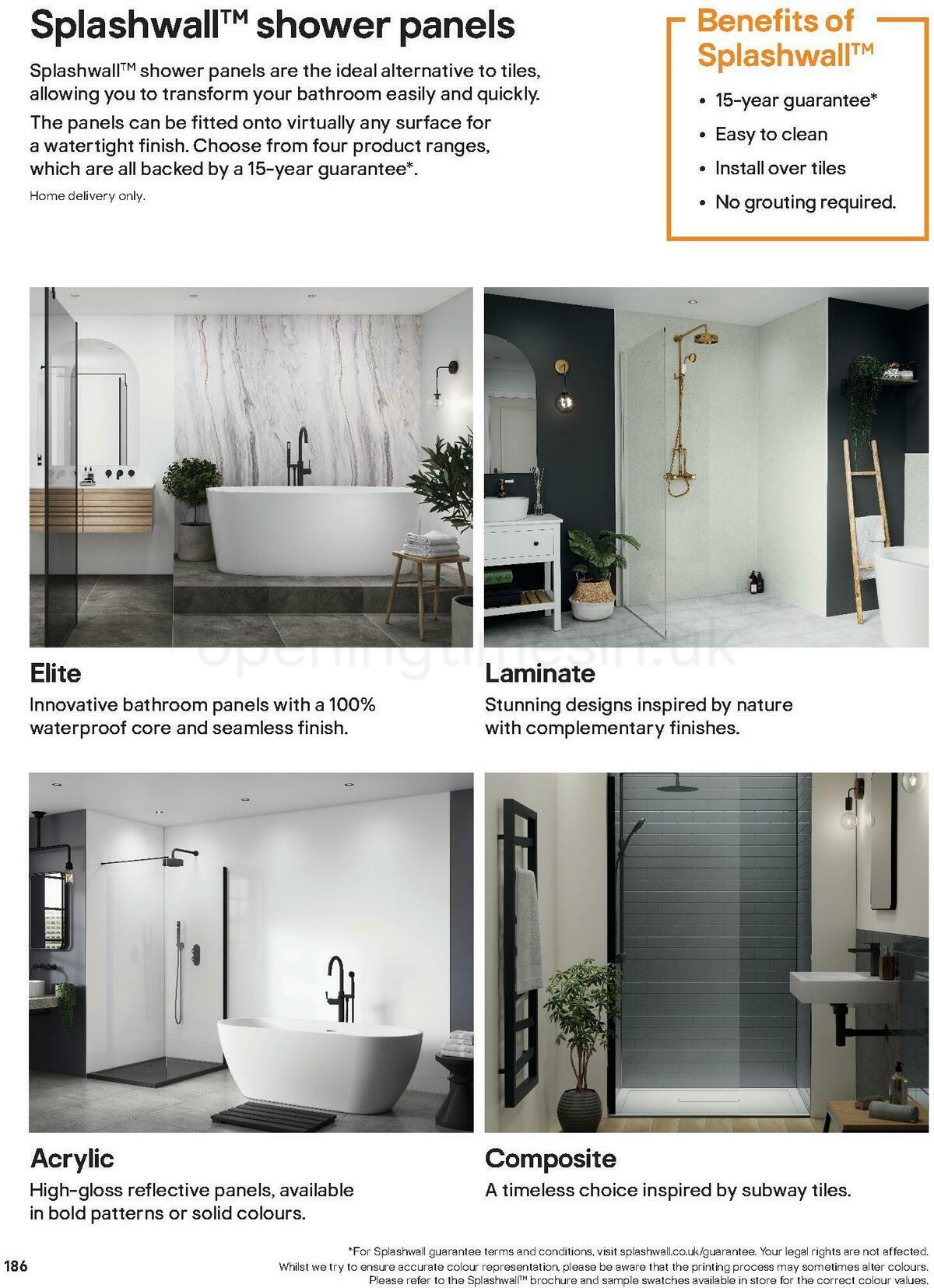 B&Q Bathroom Collections Offers from 24 March