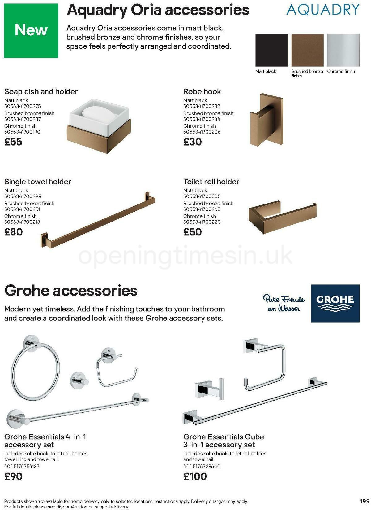 B&Q Bathroom Collections Offers from 24 March
