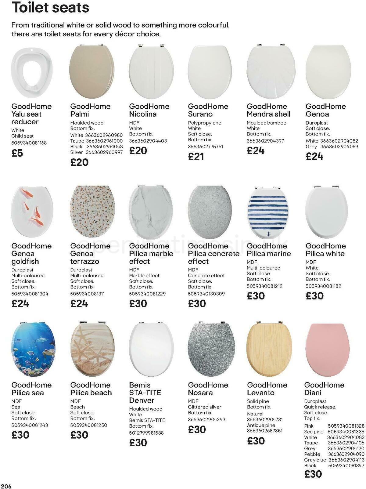 B&Q Bathroom Collections Offers from 24 March