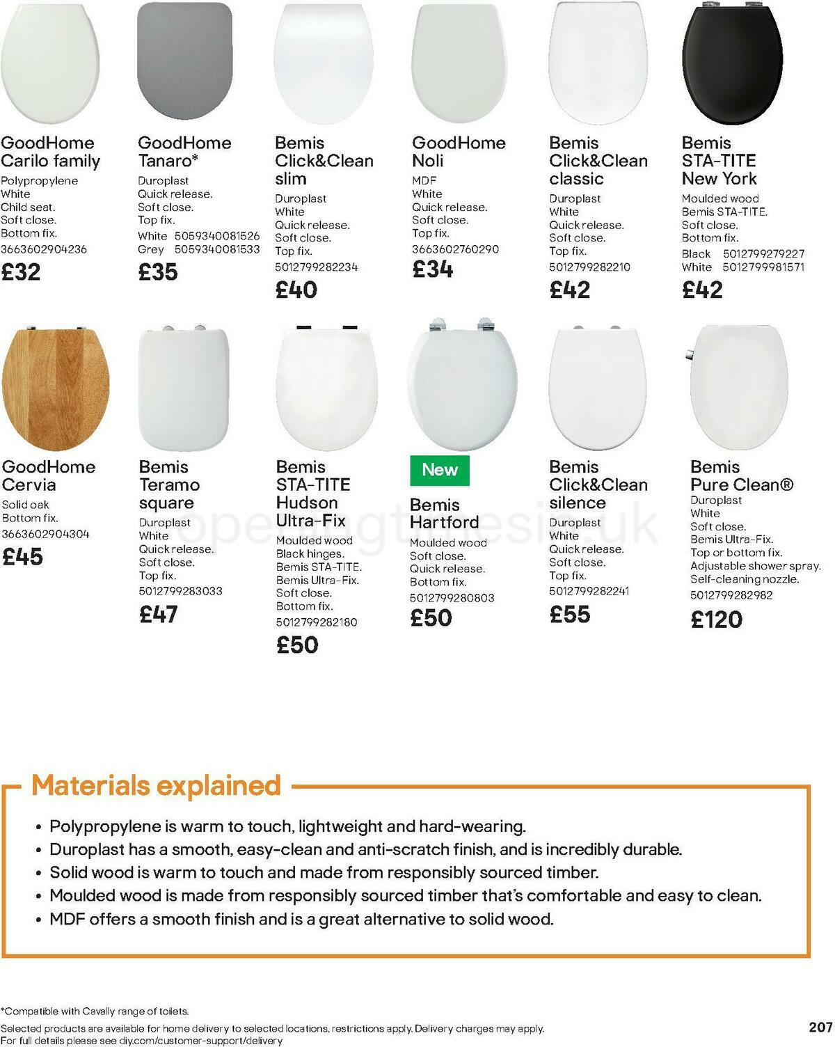 B&Q Bathroom Collections Offers from 24 March