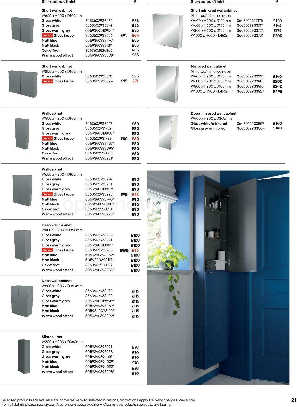 B&Q Bathroom Collections Offers from 24 March