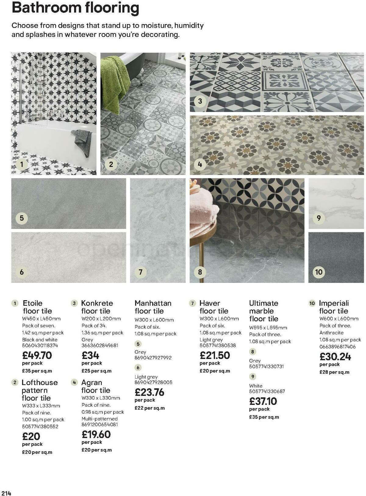 B&Q Bathroom Collections Offers from 24 March