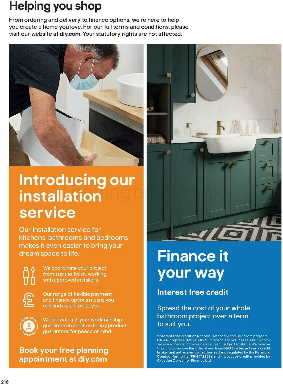 B&Q Bathroom Collections Offers from 24 March