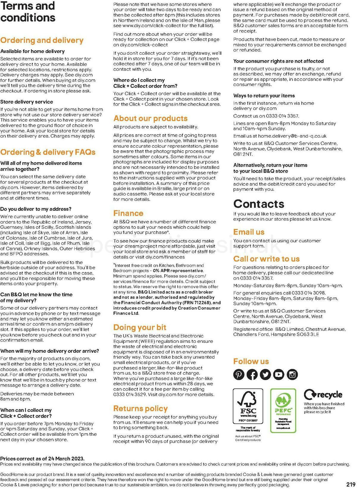 B&Q Bathroom Collections Offers from 24 March