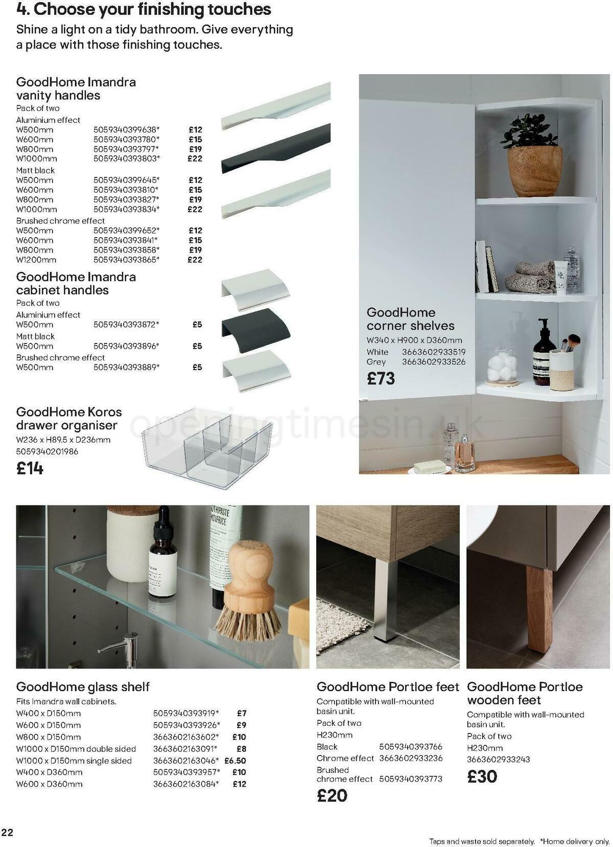 B&Q Bathroom Collections Offers from 24 March