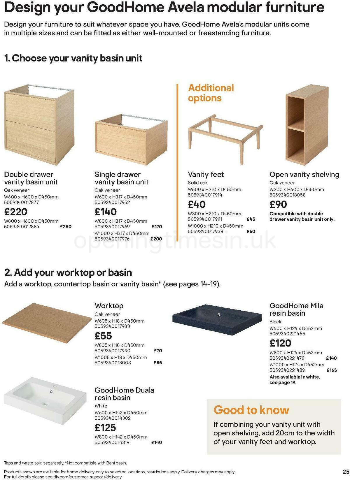 B&Q Bathroom Collections Offers from 24 March