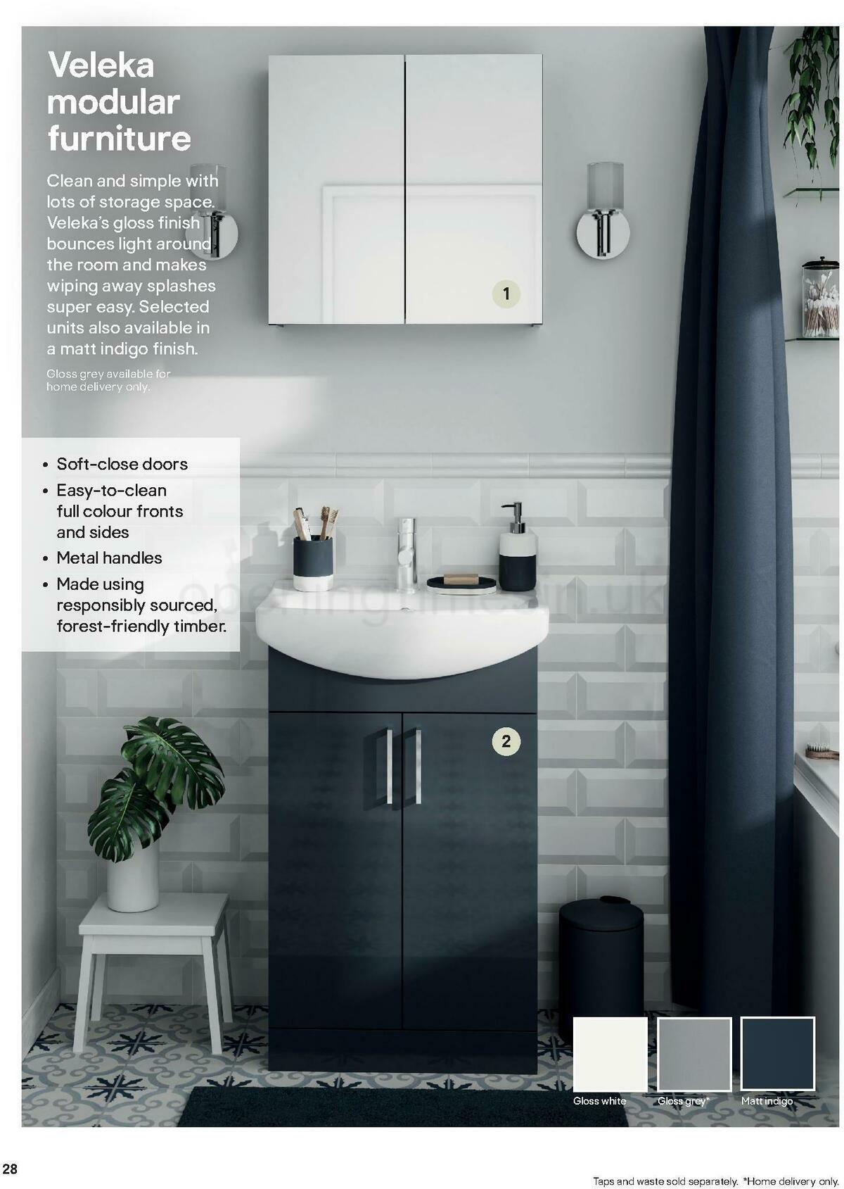B&Q Bathroom Collections Offers from 24 March