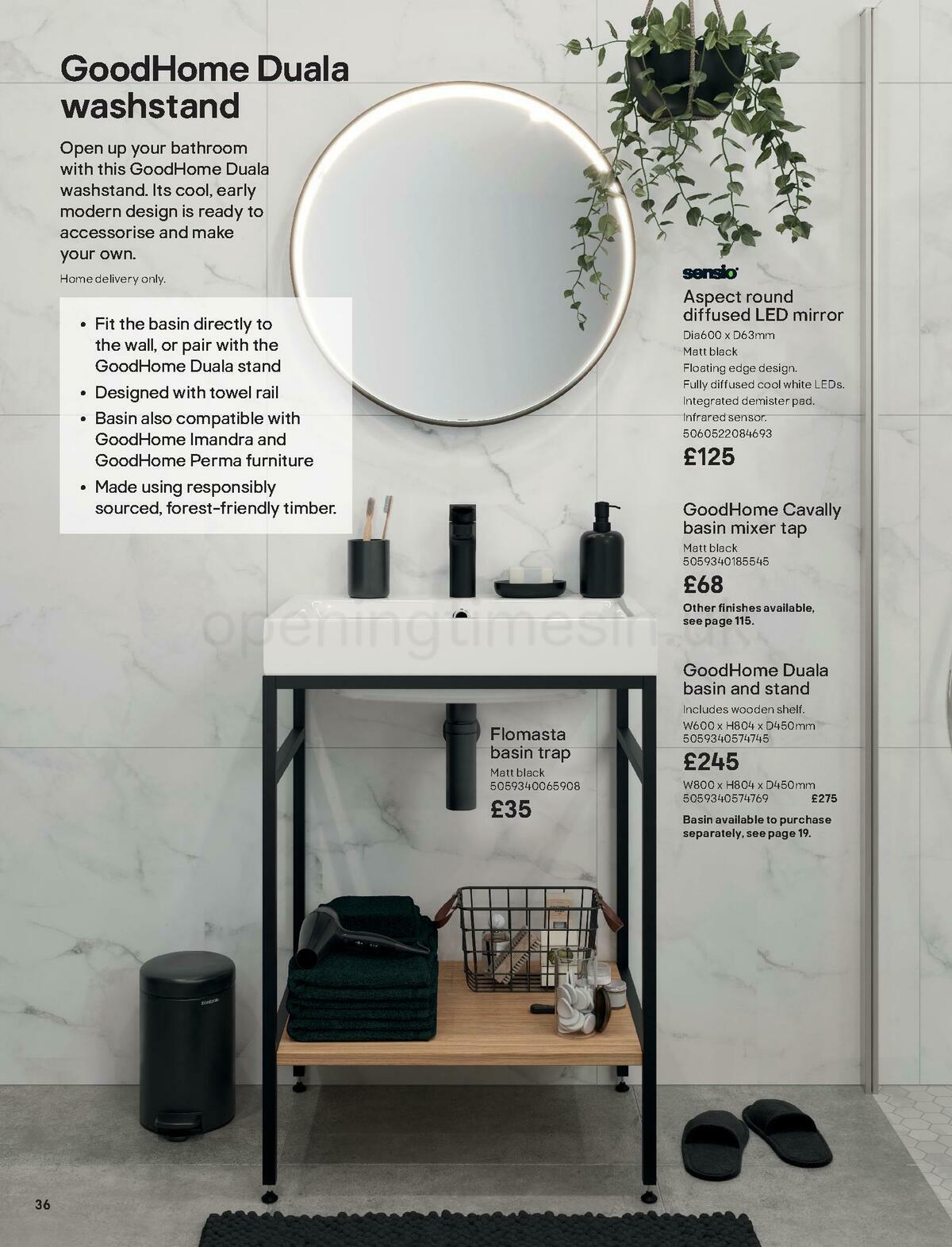 B&Q Bathroom Collections Offers from 24 March