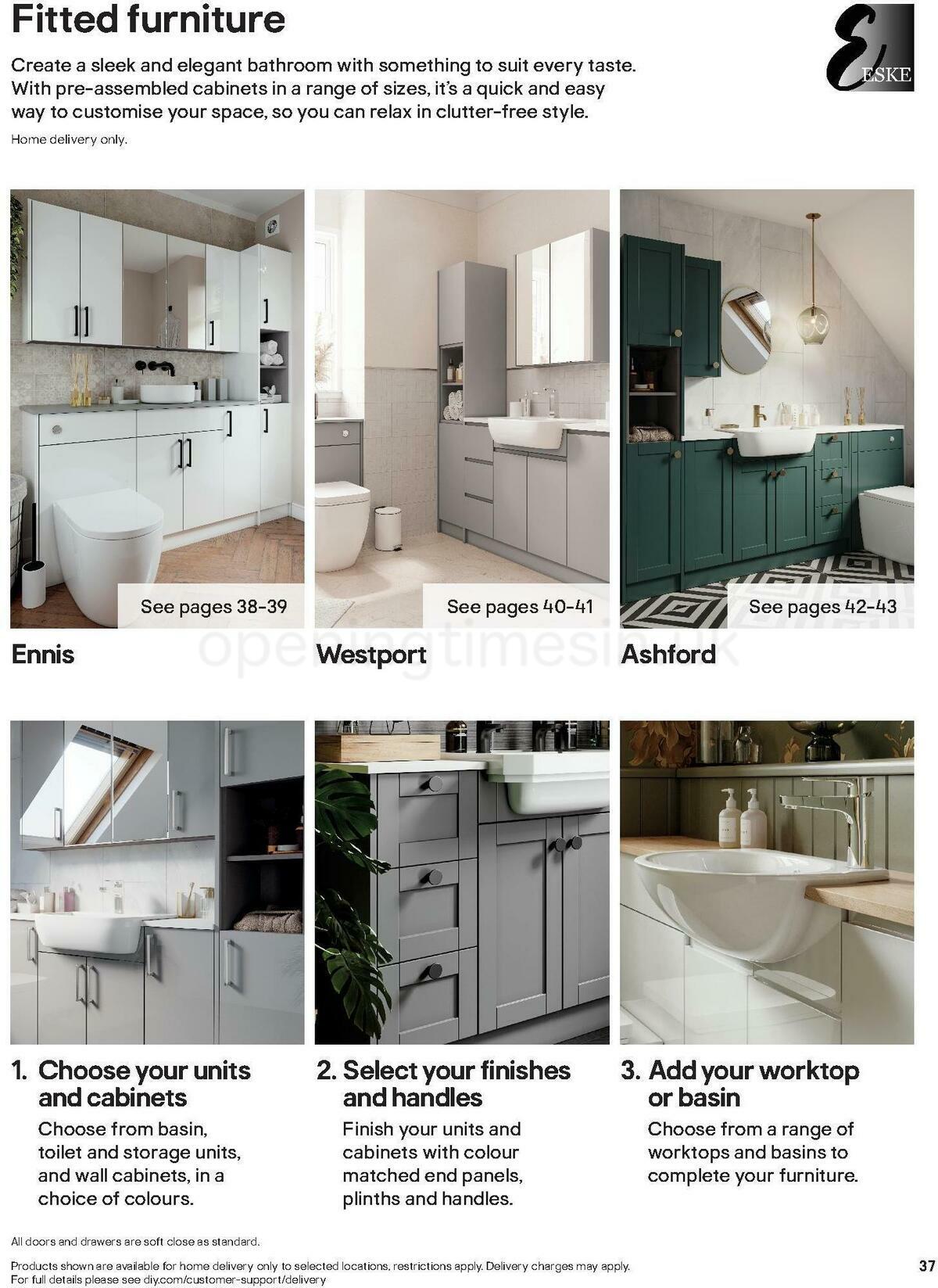 B&Q Bathroom Collections Offers from 24 March