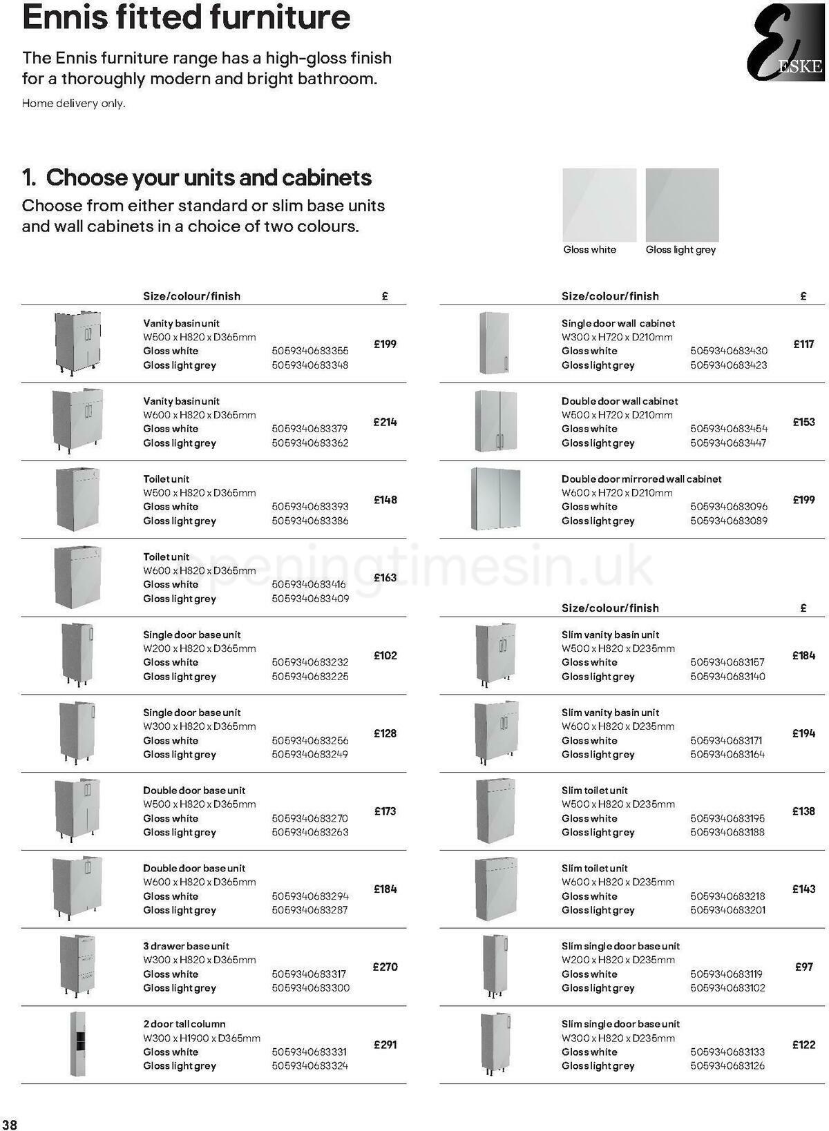 B&Q Bathroom Collections Offers from 24 March