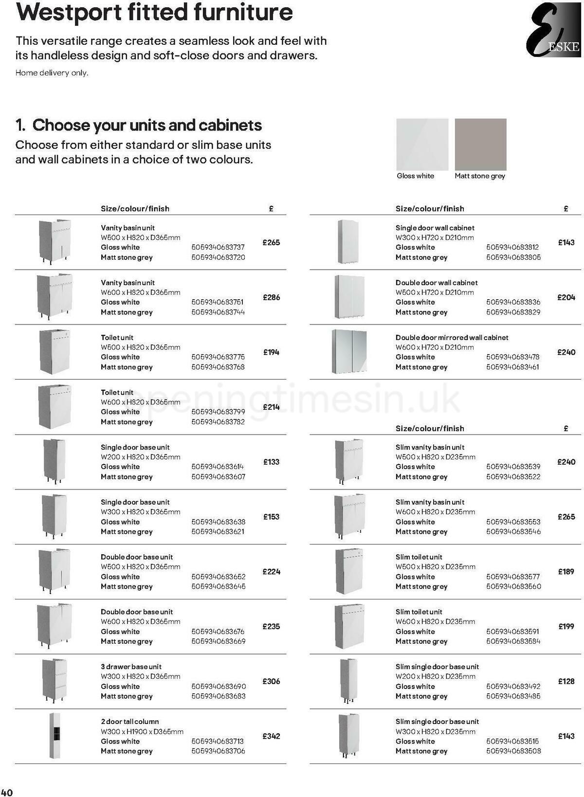 B&Q Bathroom Collections Offers from 24 March