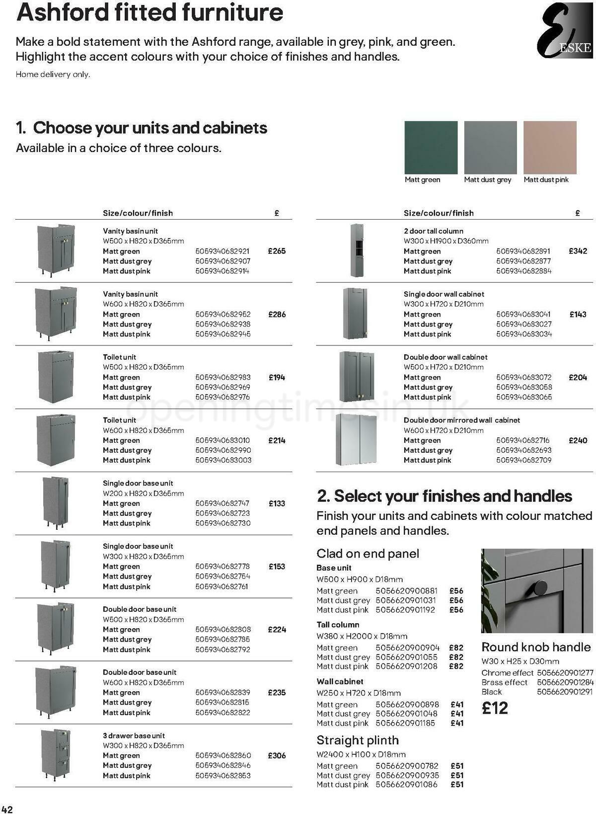 B&Q Bathroom Collections Offers from 24 March