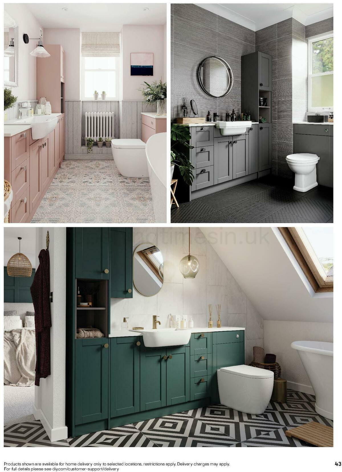 B&Q Bathroom Collections Offers from 24 March