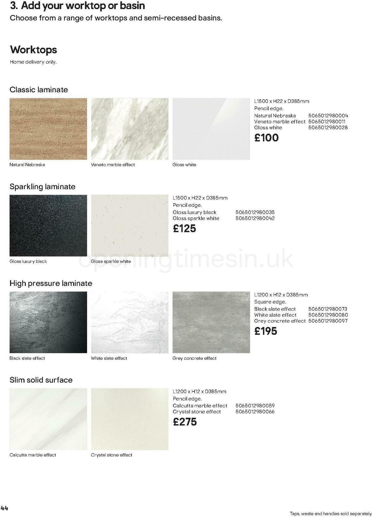 B&Q Bathroom Collections Offers from 24 March