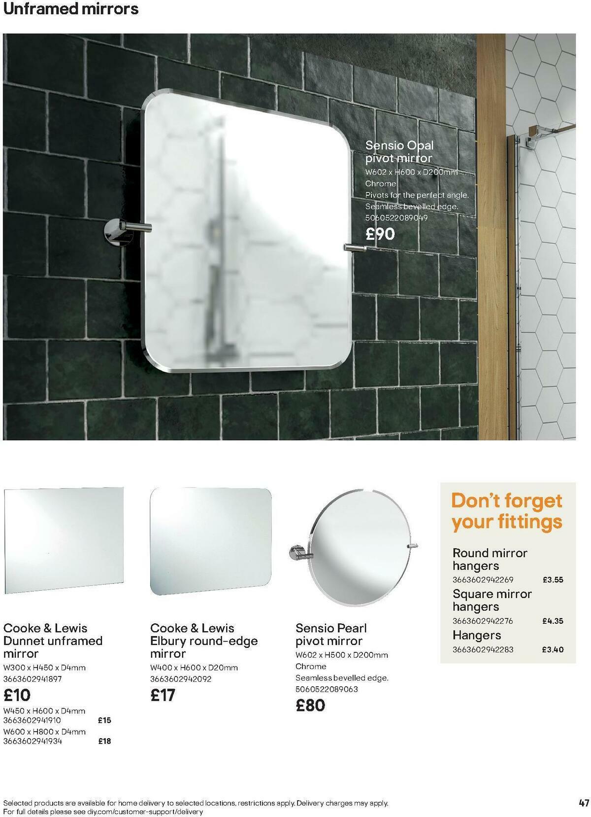 B&Q Bathroom Collections Offers from 24 March