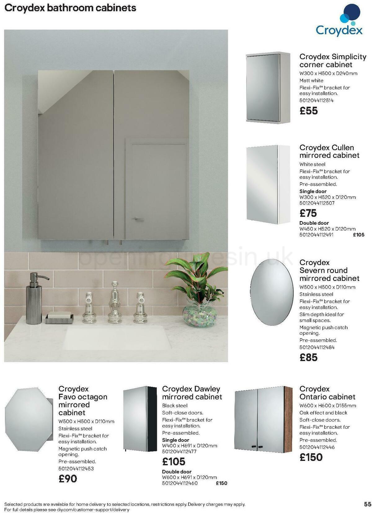 B&Q Bathroom Collections Offers from 24 March