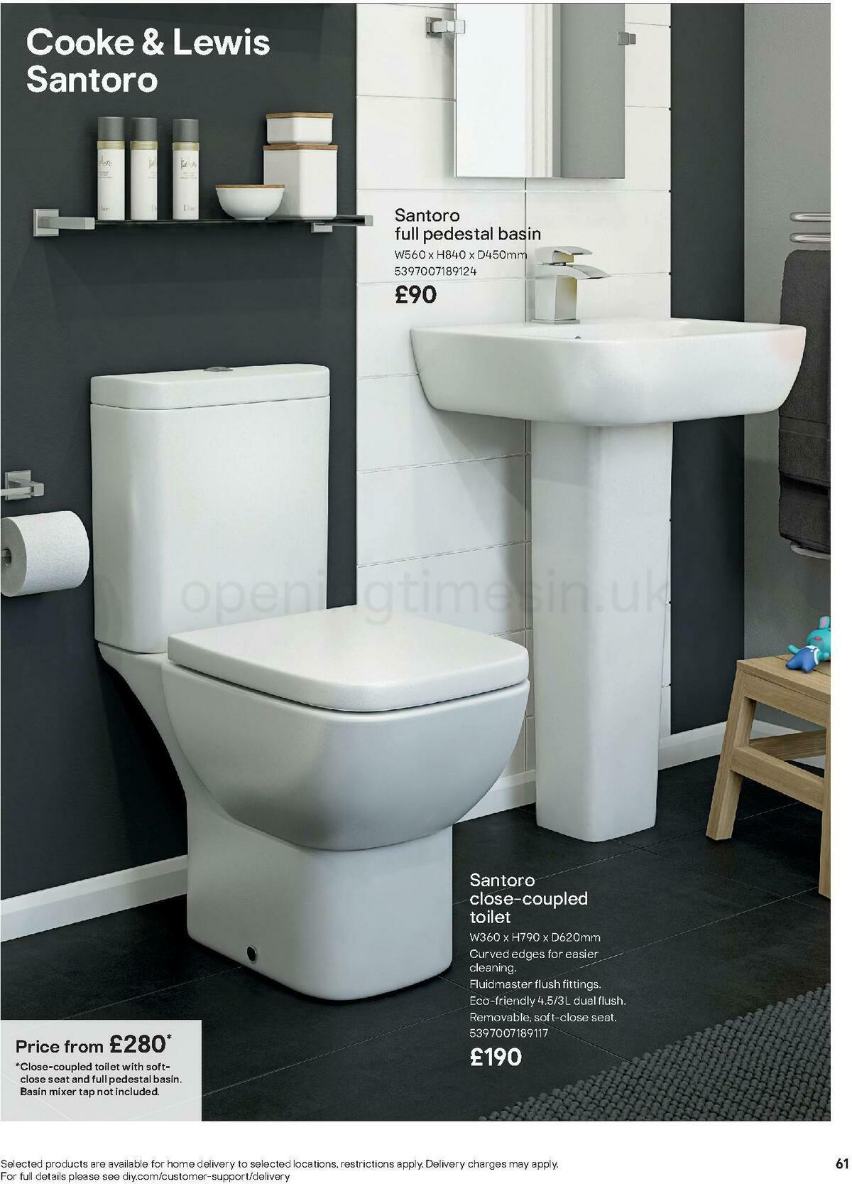 B&Q Bathroom Collections Offers from 24 March