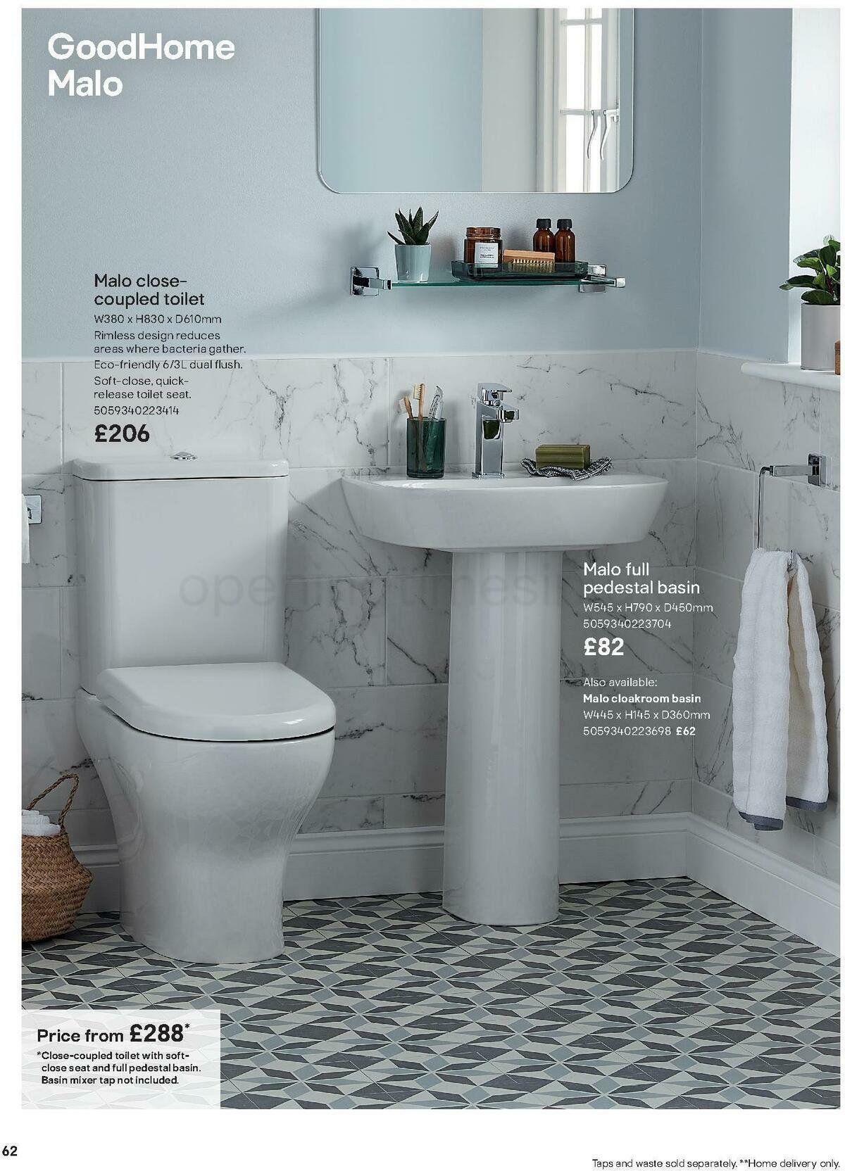 B&Q Bathroom Collections Offers from 24 March