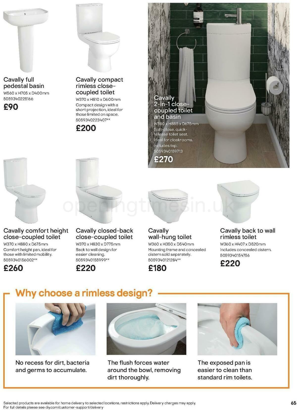 B&Q Bathroom Collections Offers from 24 March