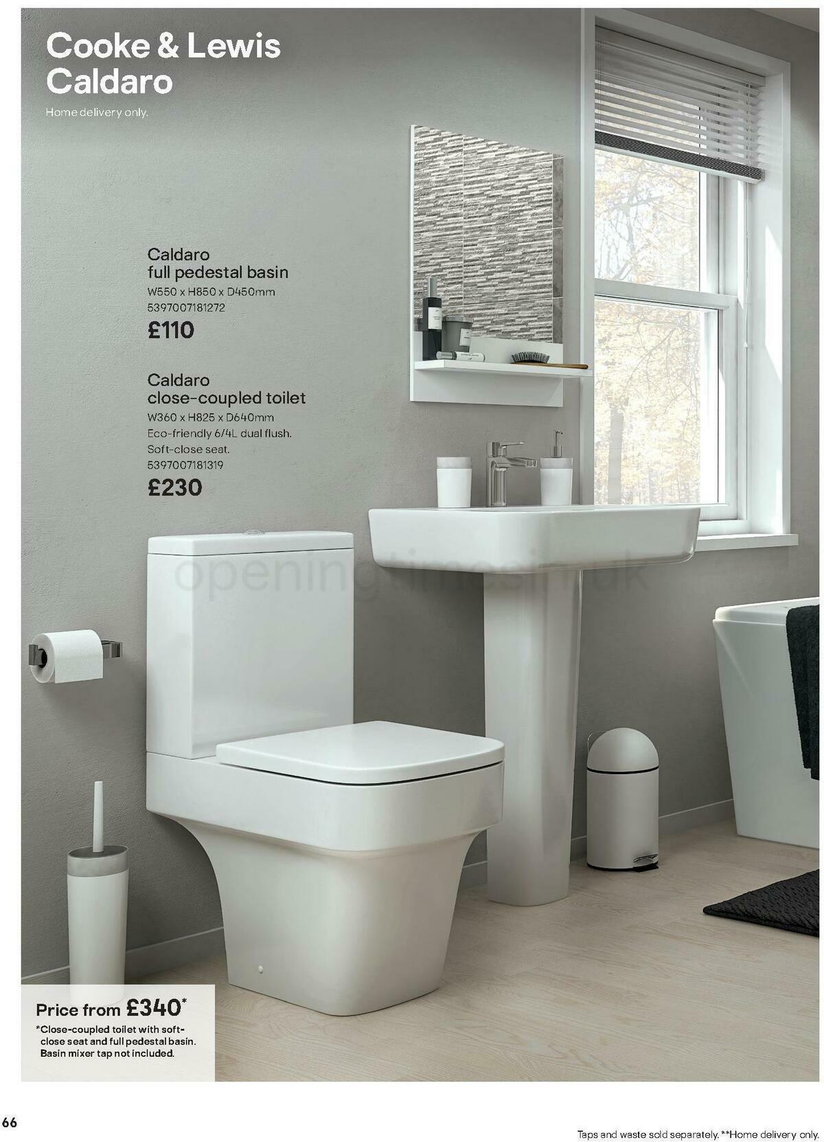 B&Q Bathroom Collections Offers from 24 March