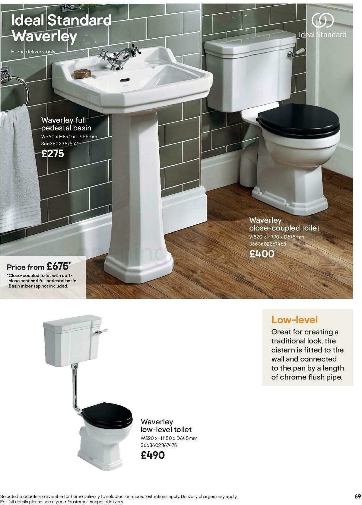 B&Q Bathroom Collections Offers from 24 March