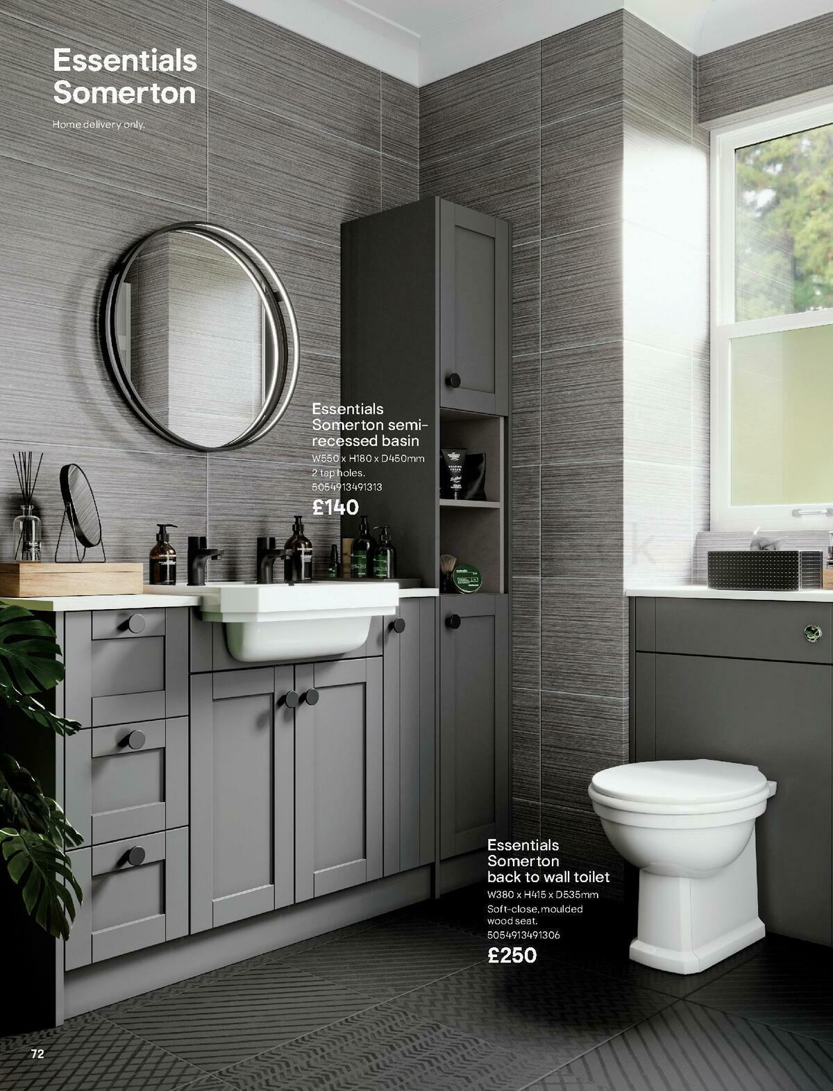 B&Q Bathroom Collections Offers from 24 March