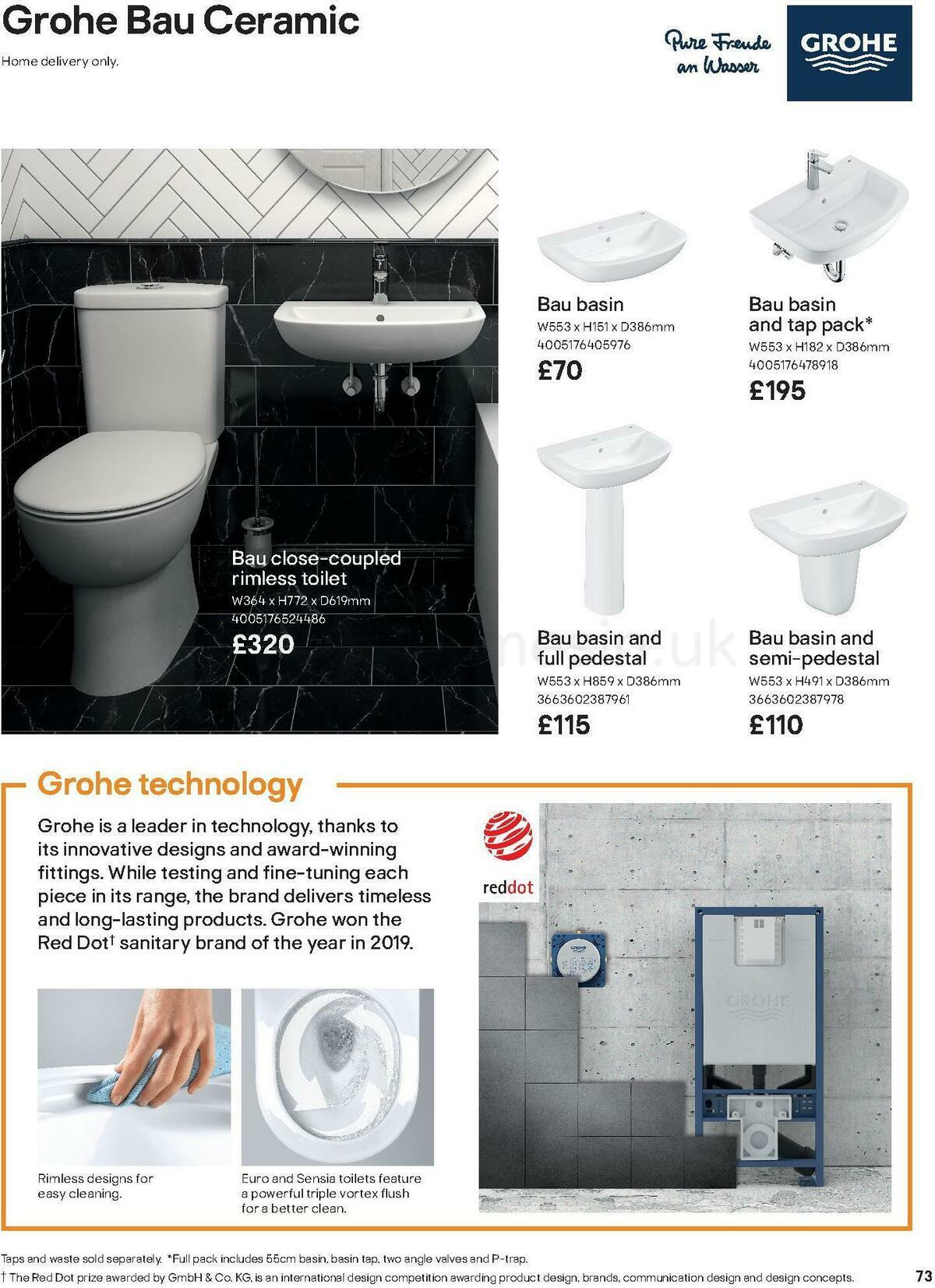 B&Q Bathroom Collections Offers from 24 March