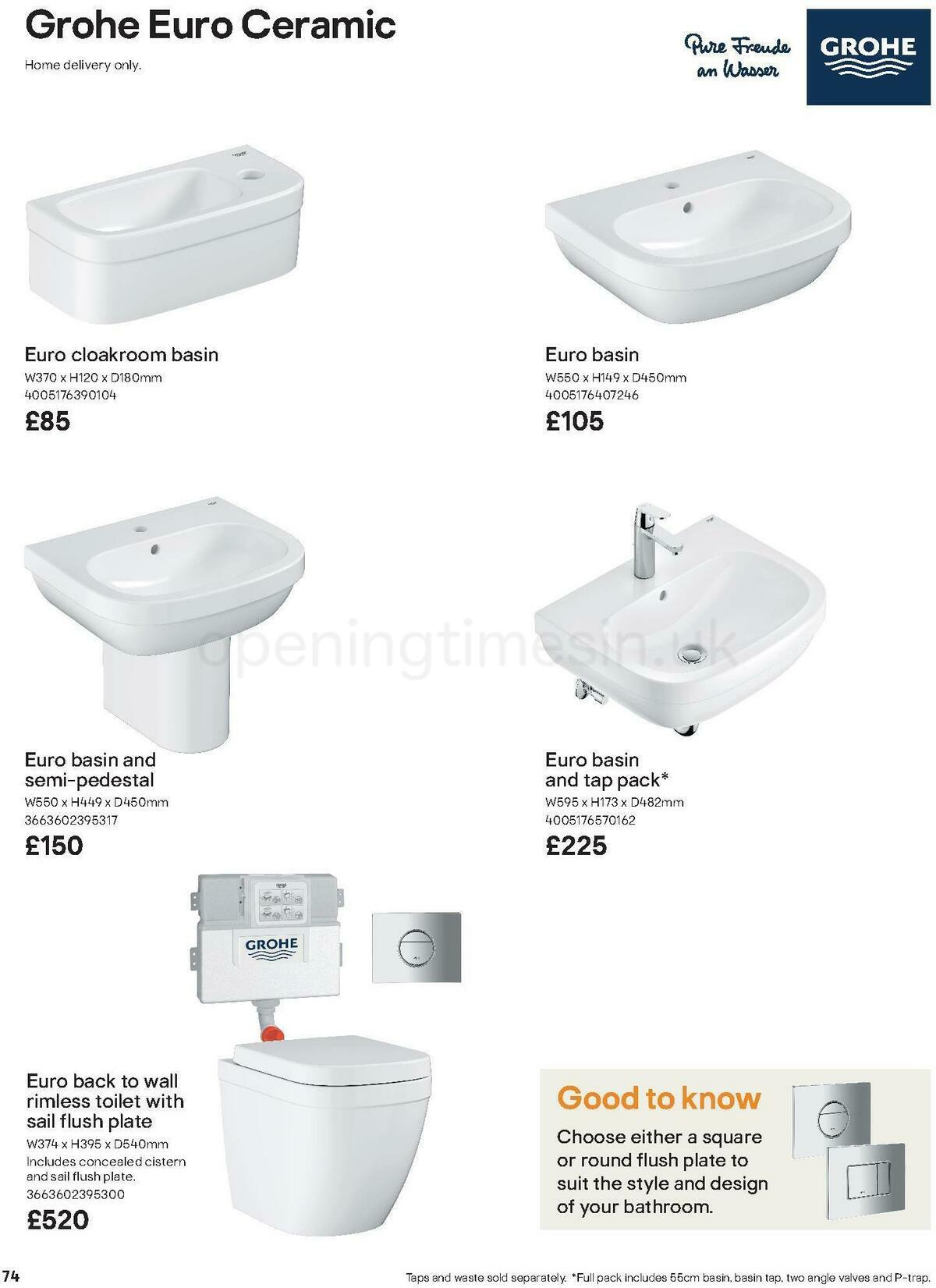 B&Q Bathroom Collections Offers from 24 March