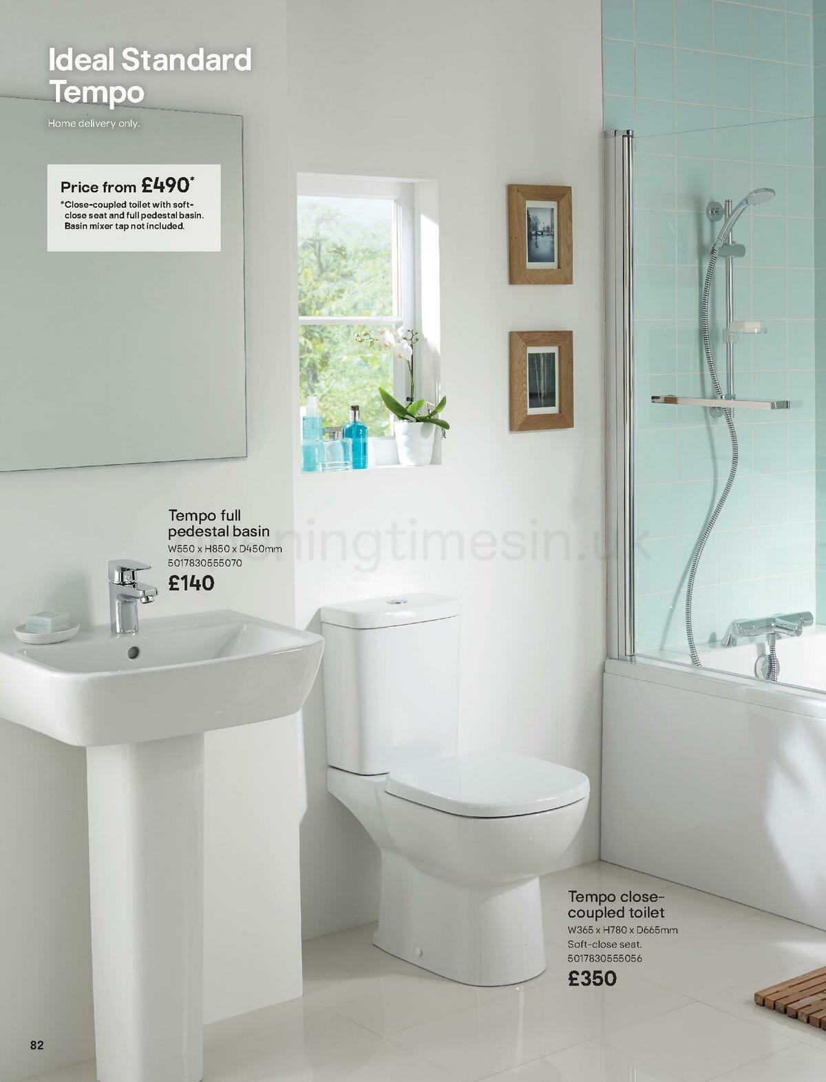 B&Q Bathroom Collections Offers from 24 March