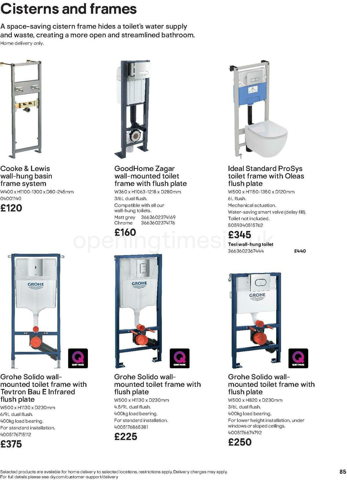 B&Q Bathroom Collections Offers from 24 March