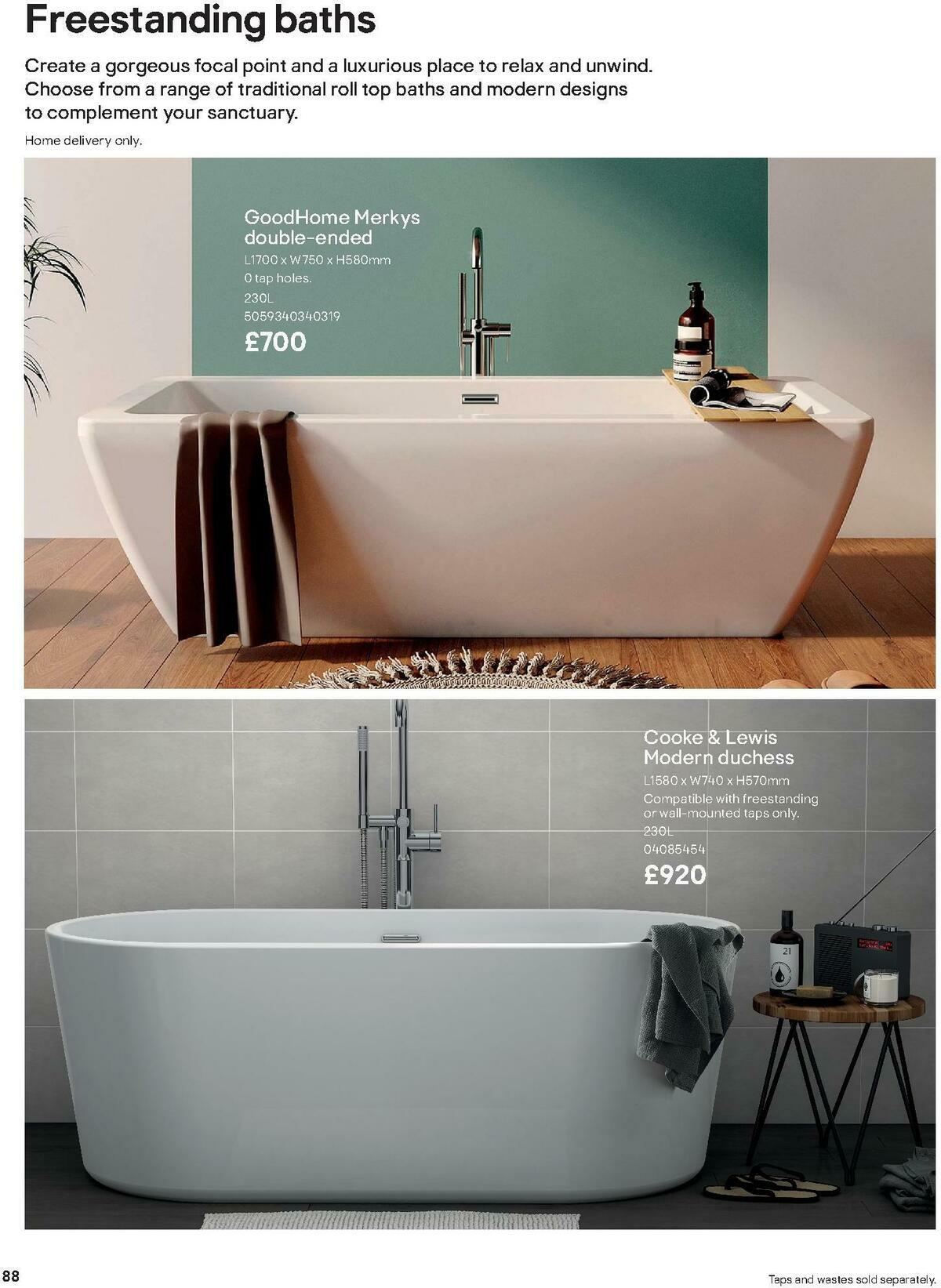 B&Q Bathroom Collections Offers from 24 March