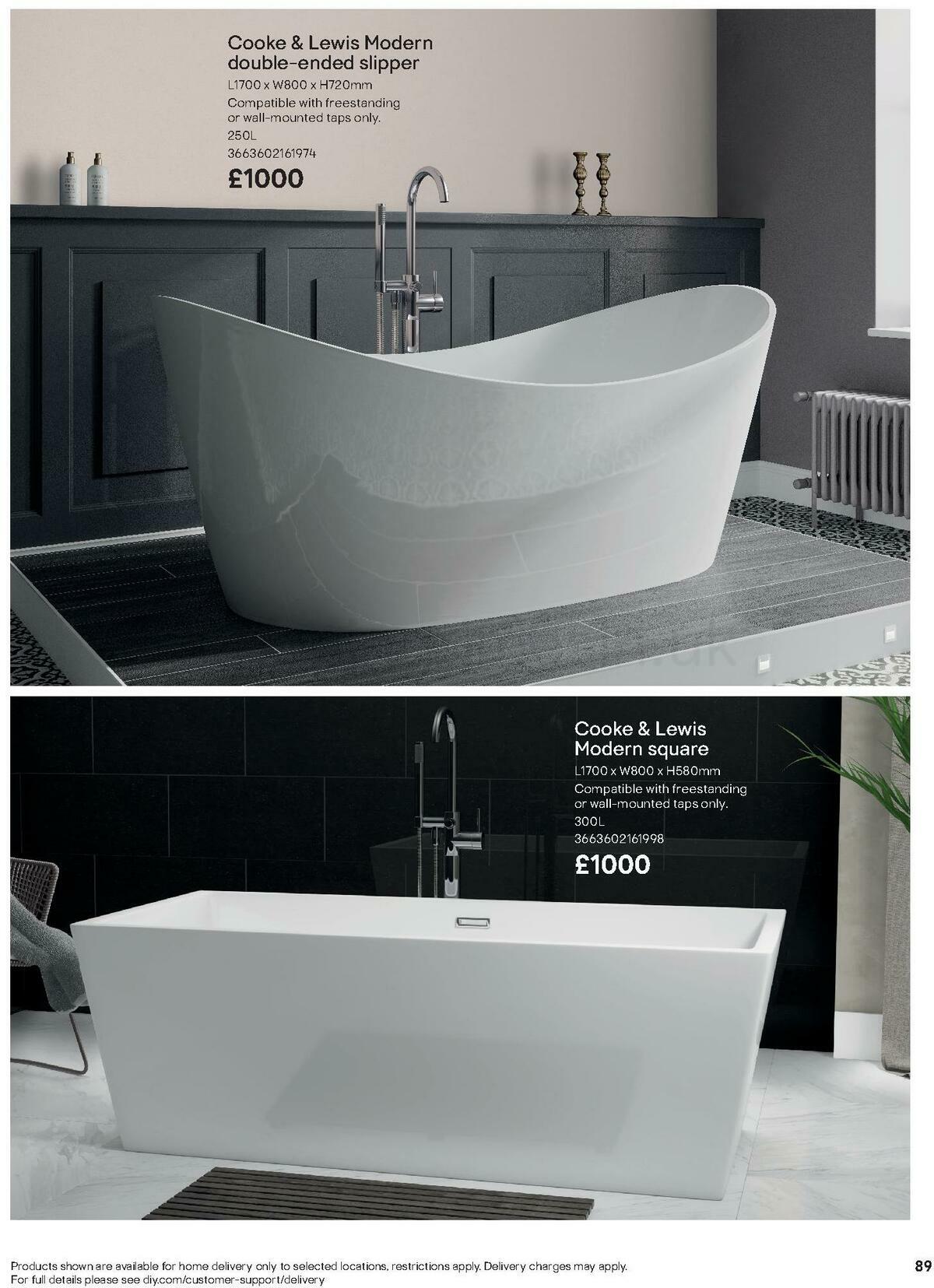 B&Q Bathroom Collections Offers from 24 March