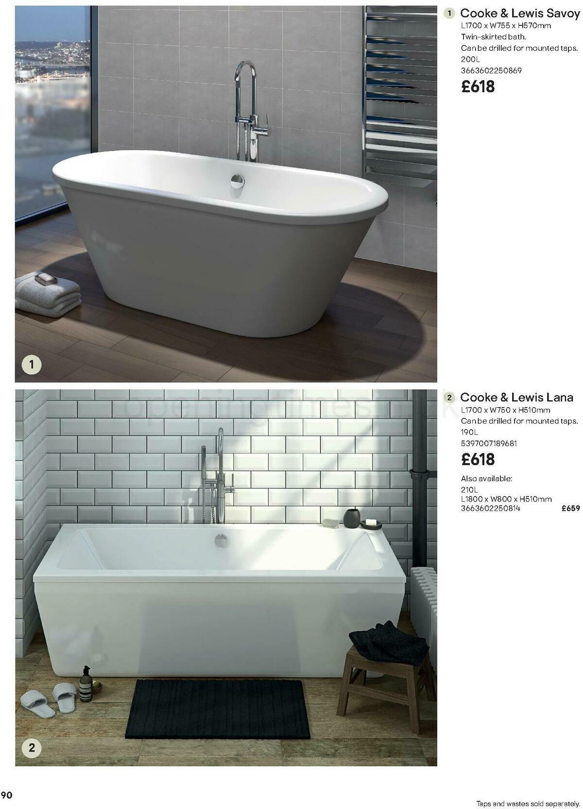 B&Q Bathroom Collections Offers from 24 March