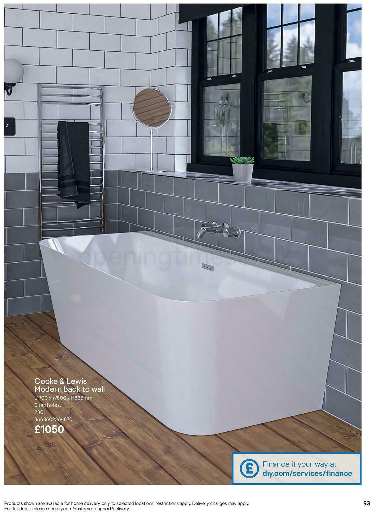 B&Q Bathroom Collections Offers from 24 March