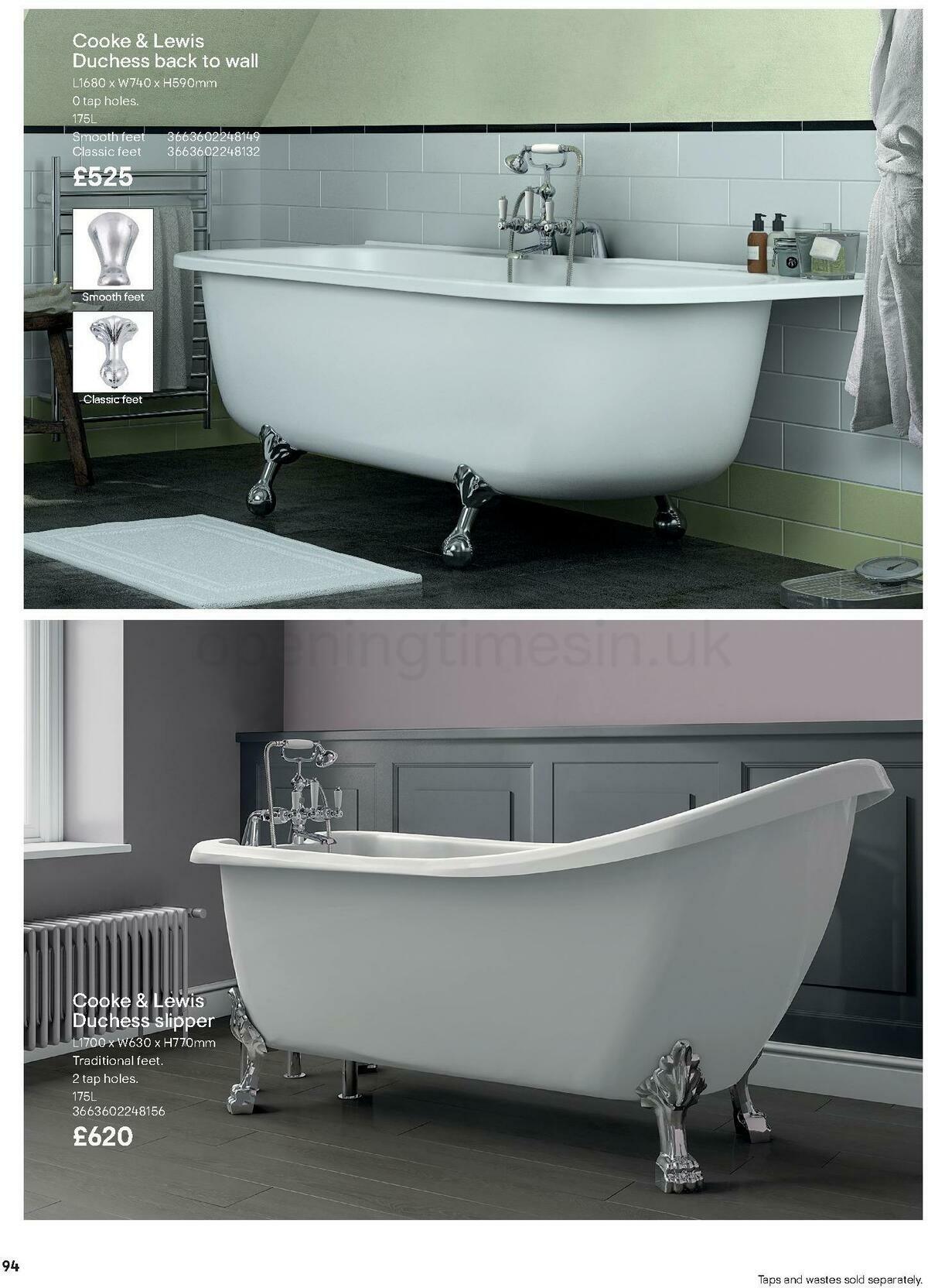 B&Q Bathroom Collections Offers from 24 March