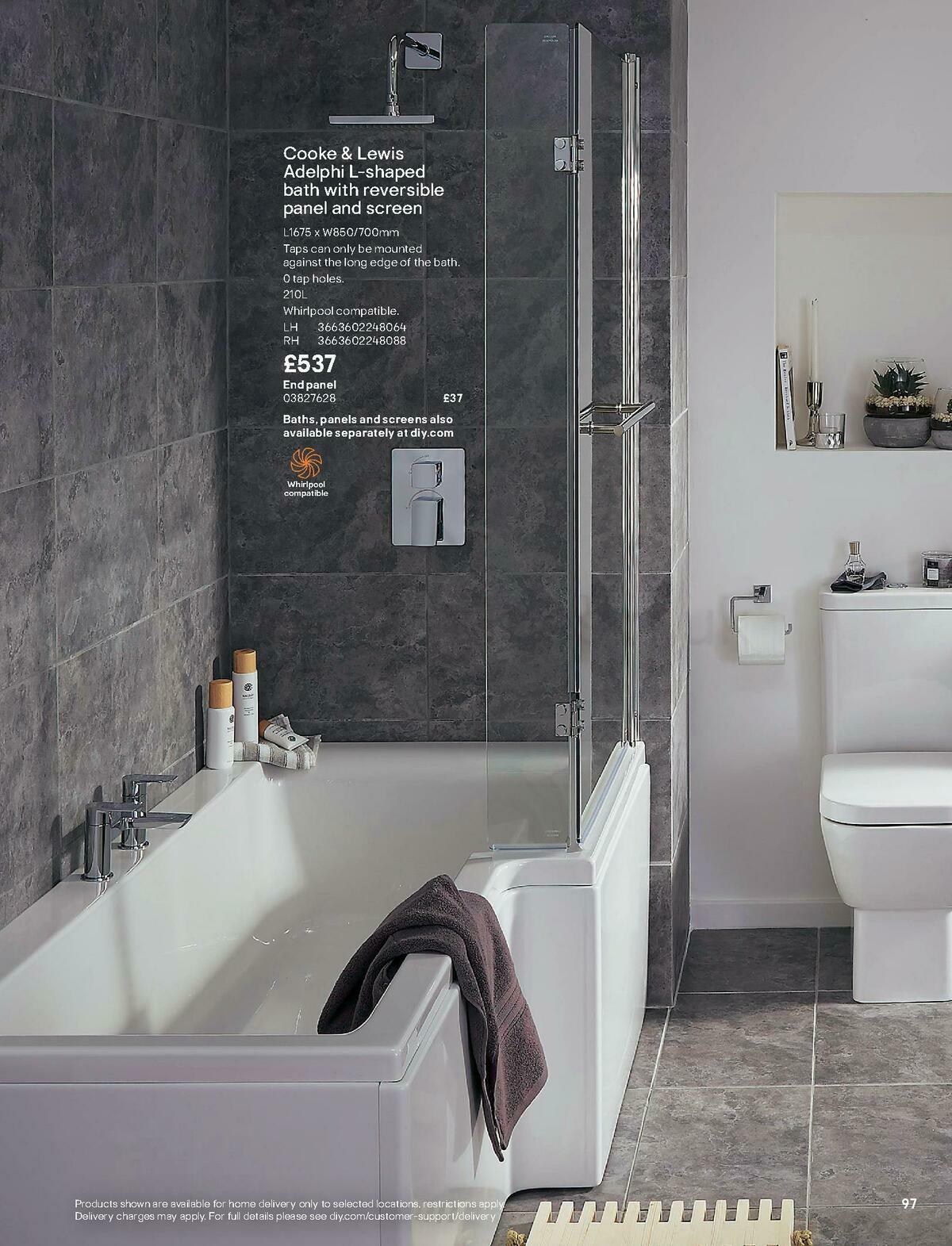 B&Q Bathroom Collections Offers from 24 March